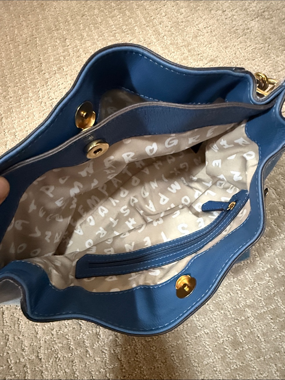 Aimee Kestenberg Roma Double Entry Blue Should Bag - Picture 14 of 15